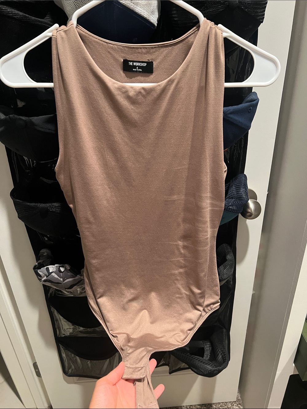 Workshop Republic Clothing Women's Sleeveless Bodysuit in Taupe
